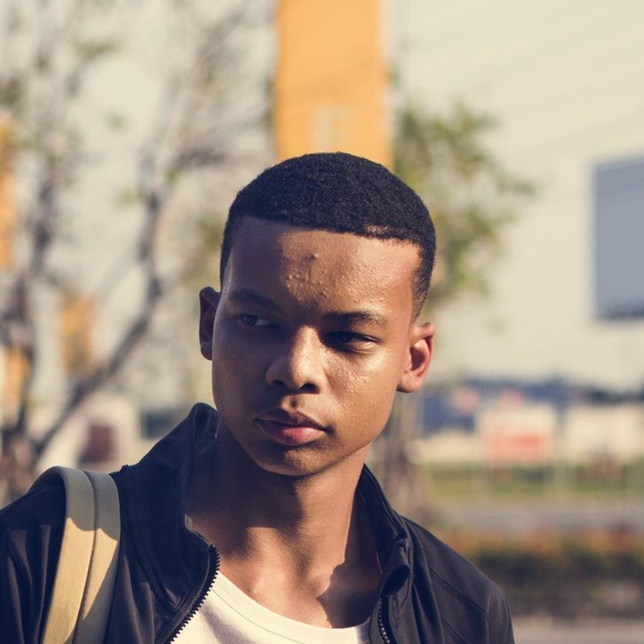 Teenager boy with a skateboard