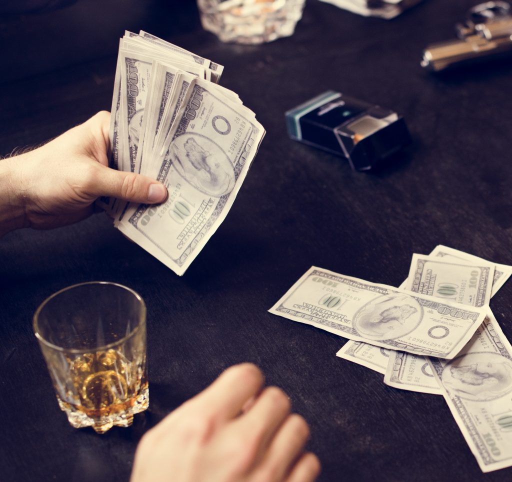 Hand holding a lot of money